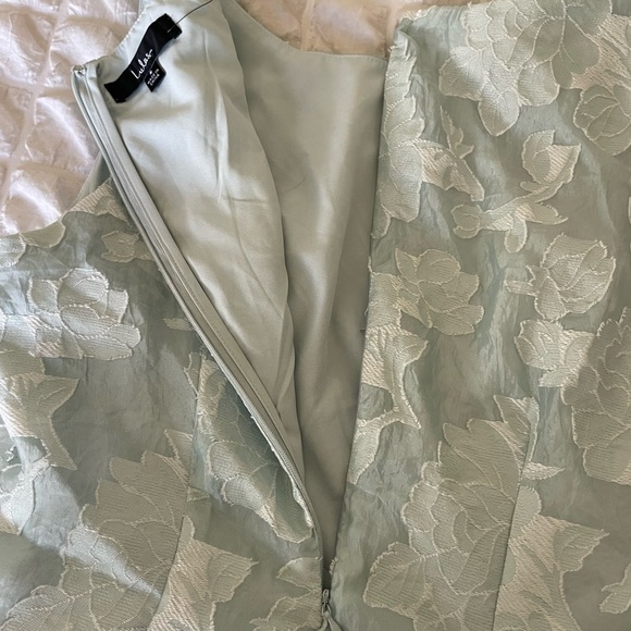 Lulu's Exquisite Moments light blue jacquard Sheath Mini Dress - Picture 12 of 14